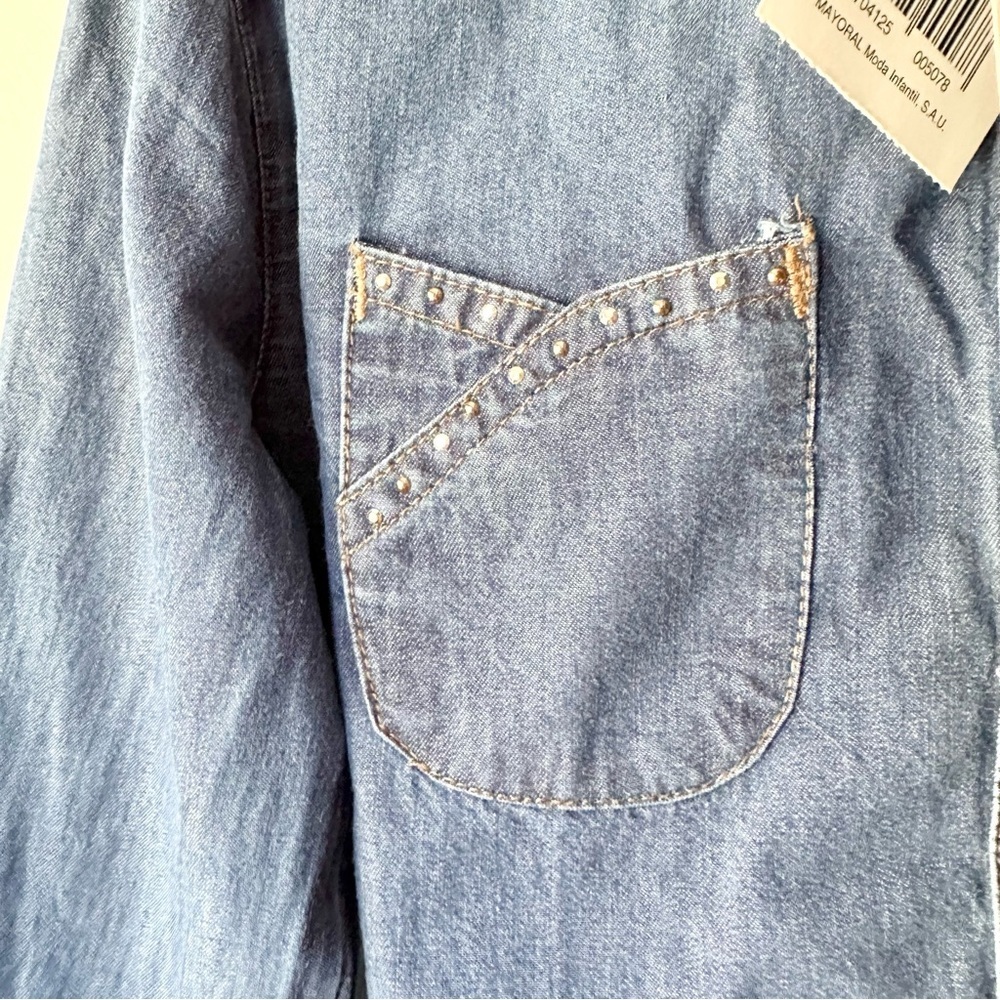 Mayoral Long Sleeve Denim Button Down Shirt - Picture 6 of 9